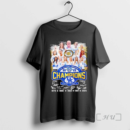 New Kentucky Wildcats 2025 Sec Volleyball Tournament Champions Signature Ornaments T-Shirts, Hoodie, Sweatshirt