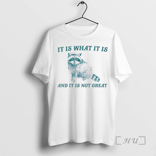New Raccoon It Is What It Is And It Is Not Great Circle Premium T-Shirts, Hoodie, Sweatshirt | AU18TeeNovaLab.com