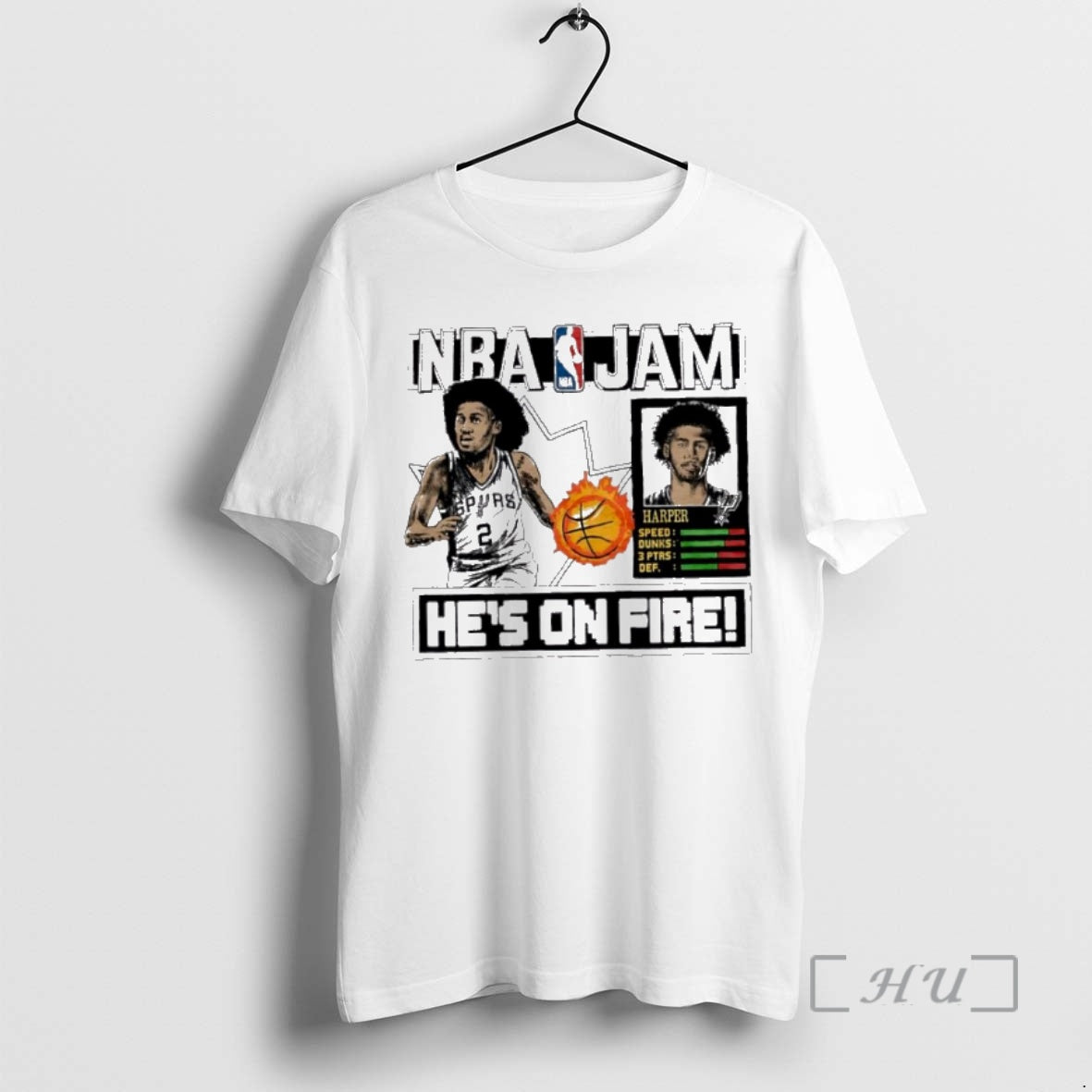 New San Antonio Spurs Nba Jam Dylan Harper Hes On Fire Premium T Shirts Sweater Hoodie, Sweatshirt | AU18TeeNovaLab.com