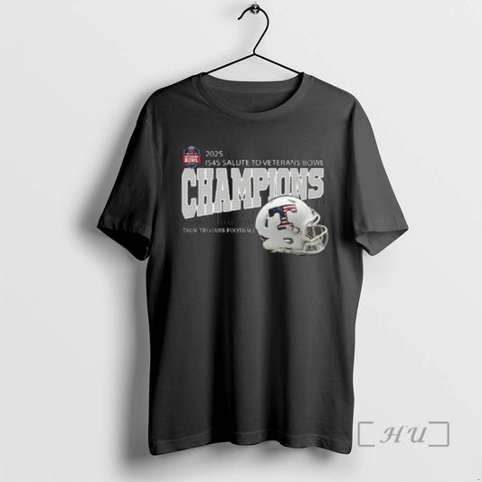 New Troy Trojans Football Are 2025 Is4s Salute To Veterans Bowl Champions Helmet Circle Black T-Shirts, Hoodie, Sweatshirt