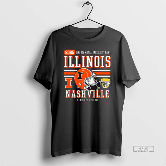 Official 2025 Liberty Mutual Music City Bowl Illinois Nashville Football December 30th T-Shirts, Hoodie, Sweatshirt
