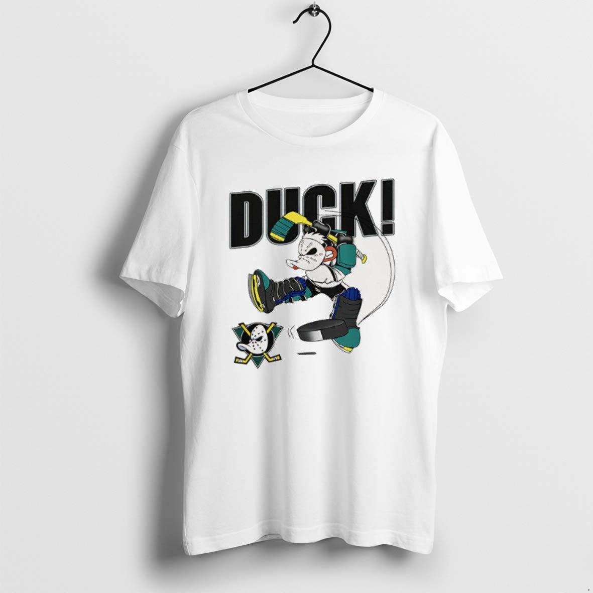 Official Anaheim Mighty Ducks Mascot Playing Hockey 90s T-Shirts, Hoodie, Sweatshirt | AU18TeeNovaLab.com