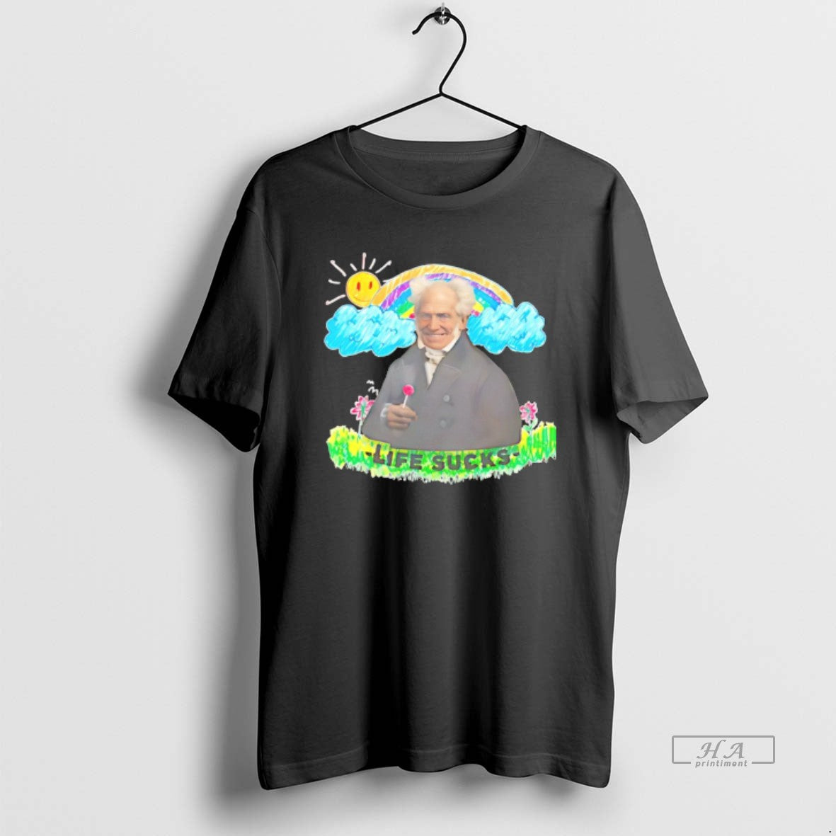 Official Arthur Schopenhauer Life Sucks Art T-Shirts, Hoodie, Sweatshirt | AU18TeeNovaLab.com