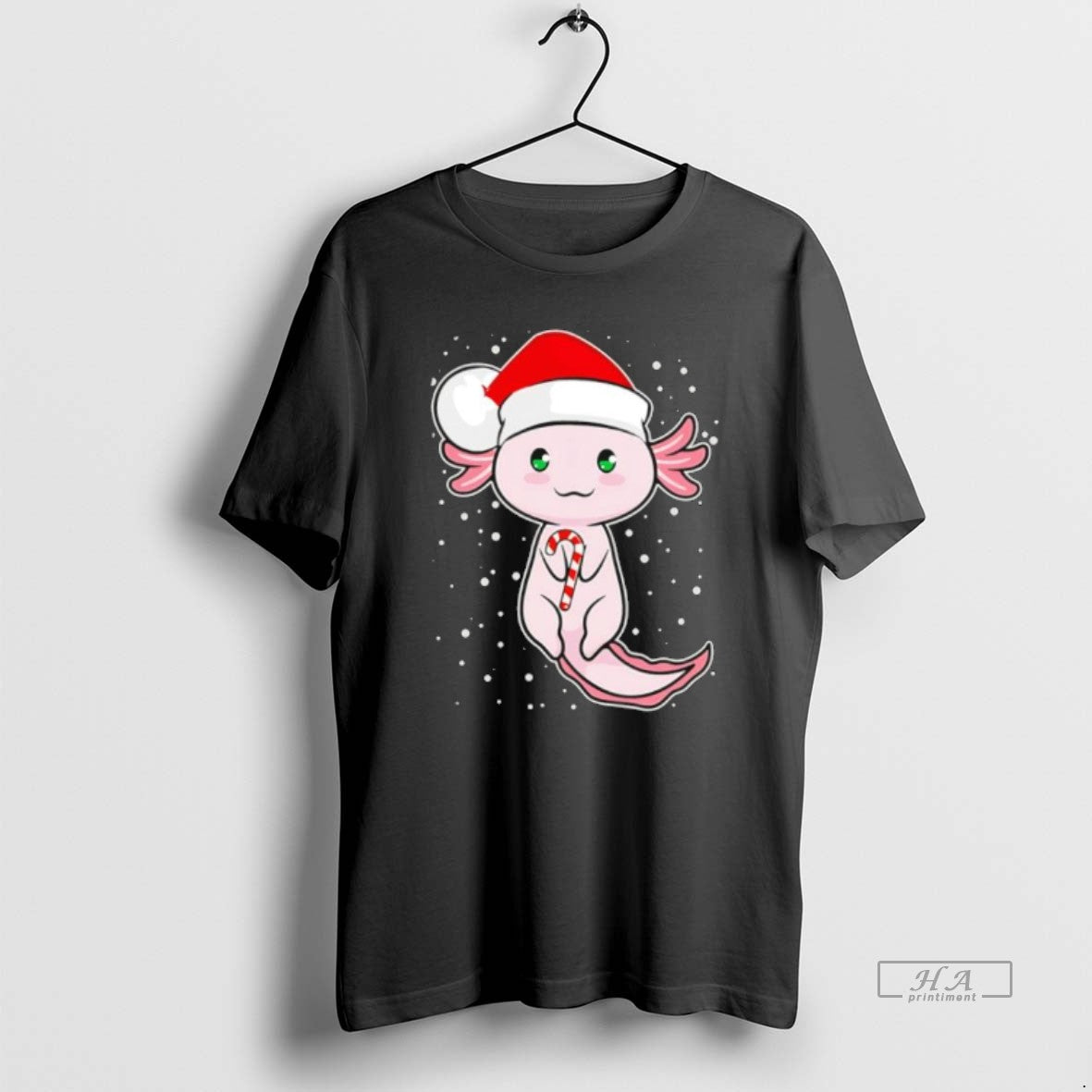 Official Axolotl Christmas Candy Cane Funny Santa Hat T-Shirts, Hoodie, Sweatshirt | AU18TeeNovaLab.com
