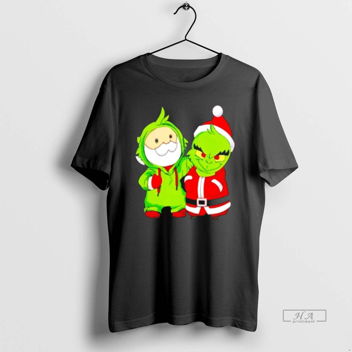 Official Baby Grinch And Santa Chibi Christmas