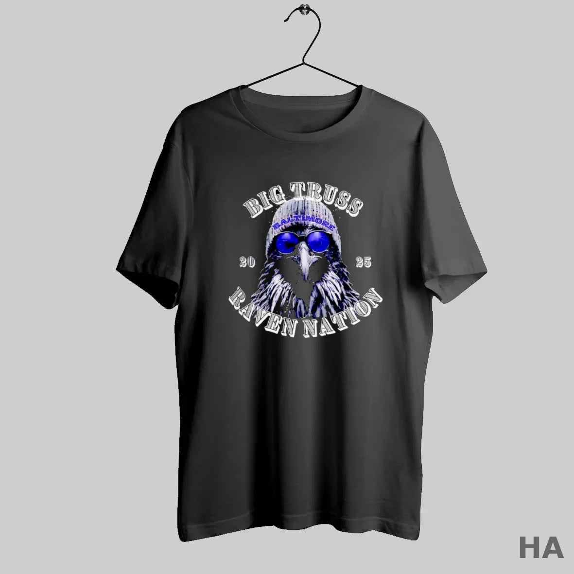 Official Big Truss Baltimore Raven Nation 2025 Bird Wearing Beanie Sunglasses