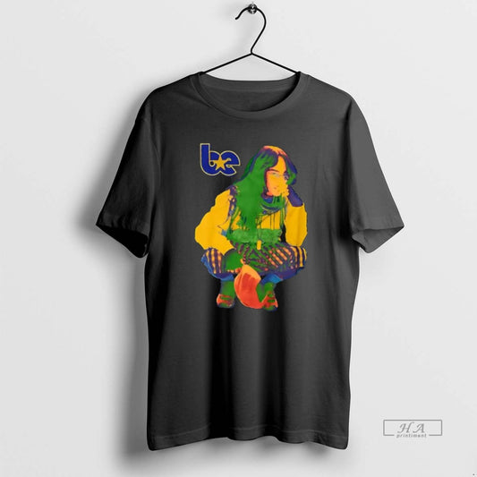 Official Billie Eilish Color Pop Crouching Portrait Art T-Shirts, Hoodie, Sweatshirt | AU18TeeNovaLab.com