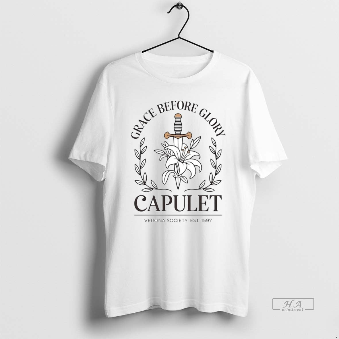 Official Capulet Grace Before Glory Shakespeare Verona Society Est 1597 T-Shirts, Hoodie, Sweatshirt | AU18TeeNovaLab.com