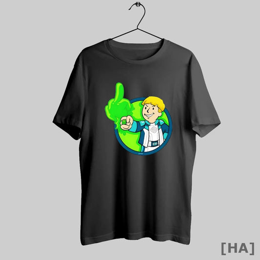 Official Cartoon Boy Middle Finger Green Glow