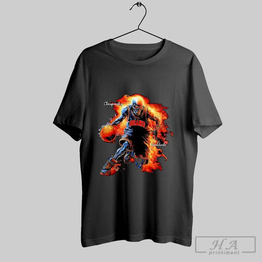 Official Championship Worldwide Flaming Skeleton Basketball Player