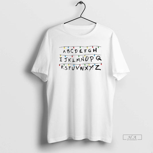 Official Christmas Alphabet String Lights T-Shirts, Hoodie, Sweatshirt | AU18TeeNovaLab.com