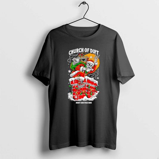 Official Church Of Dirt Skeletal Santa Claus Merry Christmas 2025 T-Shirts, Hoodie, Sweatshirt | AU18TeeNovaLab.com
