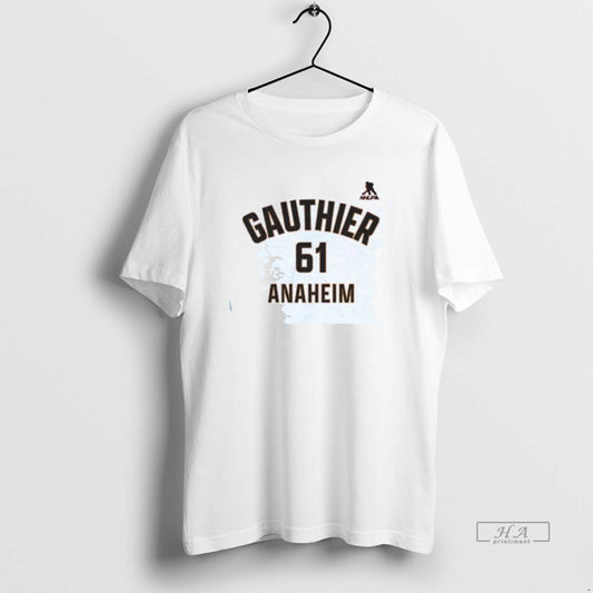 Official Cutter Gauthier Name And Number Anaheim Ducks T-Shirts, Hoodie, Sweatshirt | AU18TeeNovaLab.com