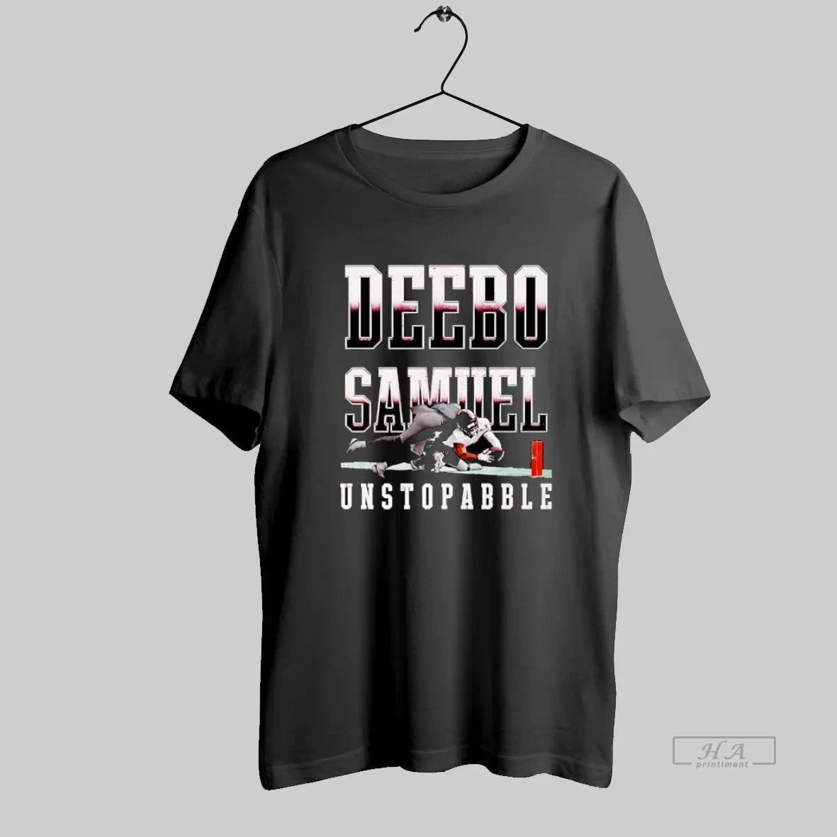 Official Deebo Samuel Unstoppable Football Player Reaching For Pylon