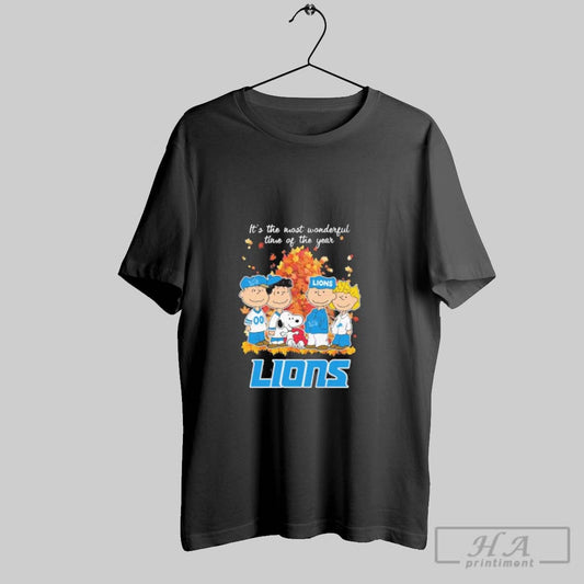 Official Detroit Lions And Peanuts Character Its The Most Wonderful Time Of The Year