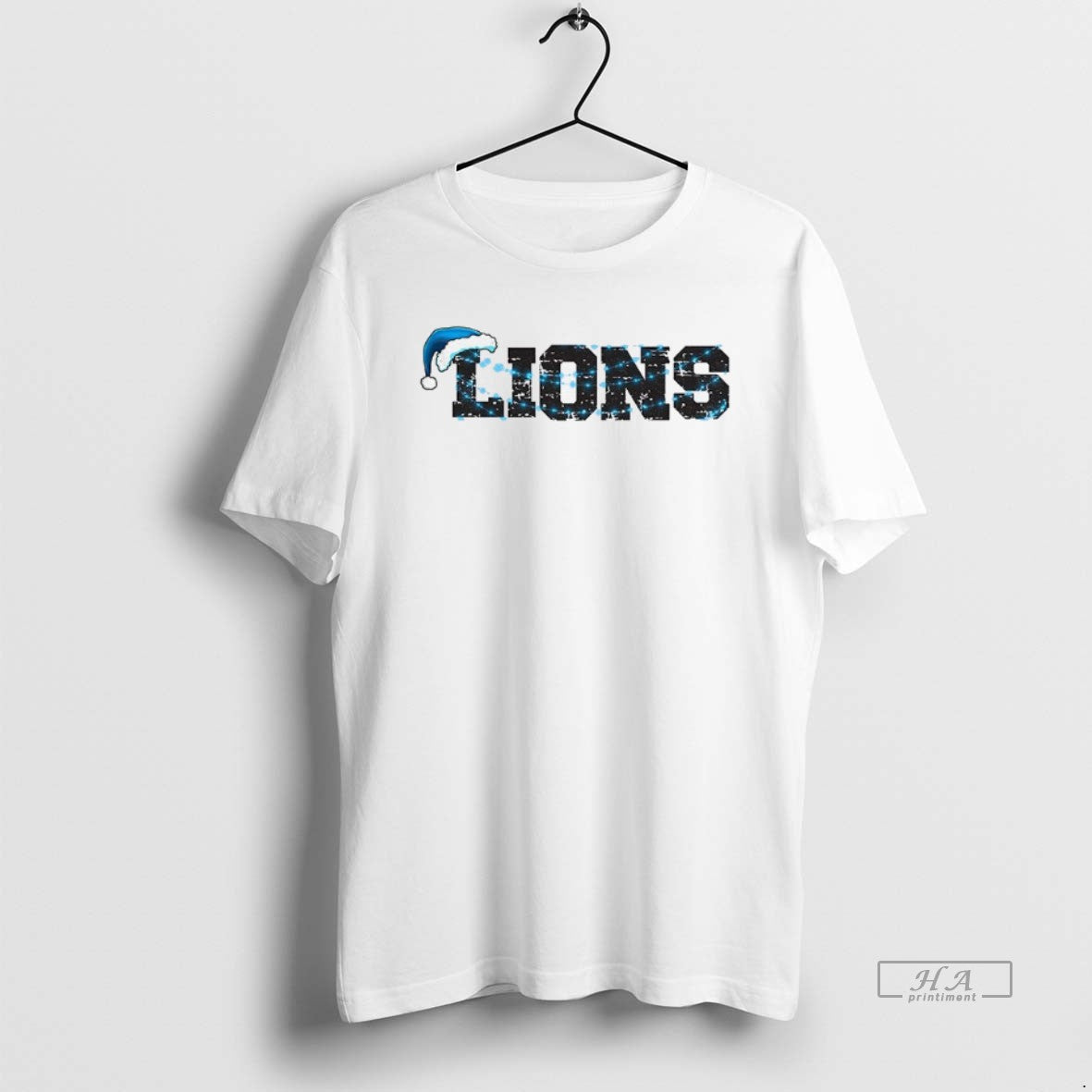 Official Detroit Lions Blue Lights Santa Hat Merry Christmas T-Shirts, Hoodie, Sweatshirt | AU18TeeNovaLab.com
