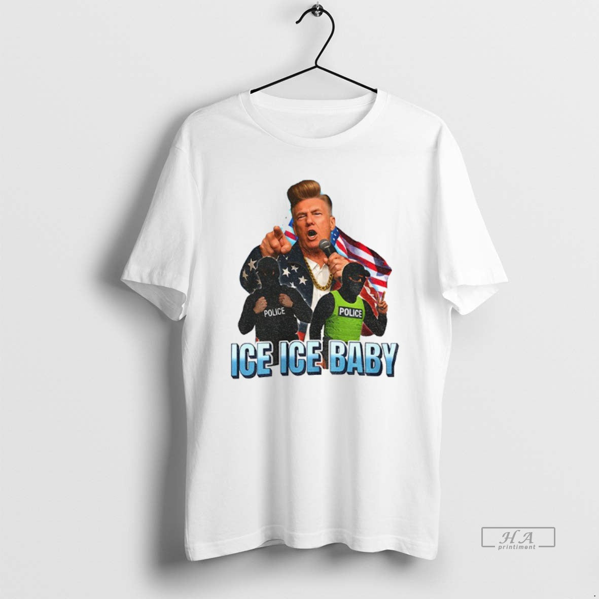 Official Donald Trump Ice Ice Baby American Flag T-Shirts, Hoodie, Sweatshirt | AU18TeeNovaLab.com