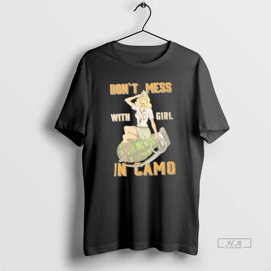Official Dont Mess With A Girl In Camo Retro Army