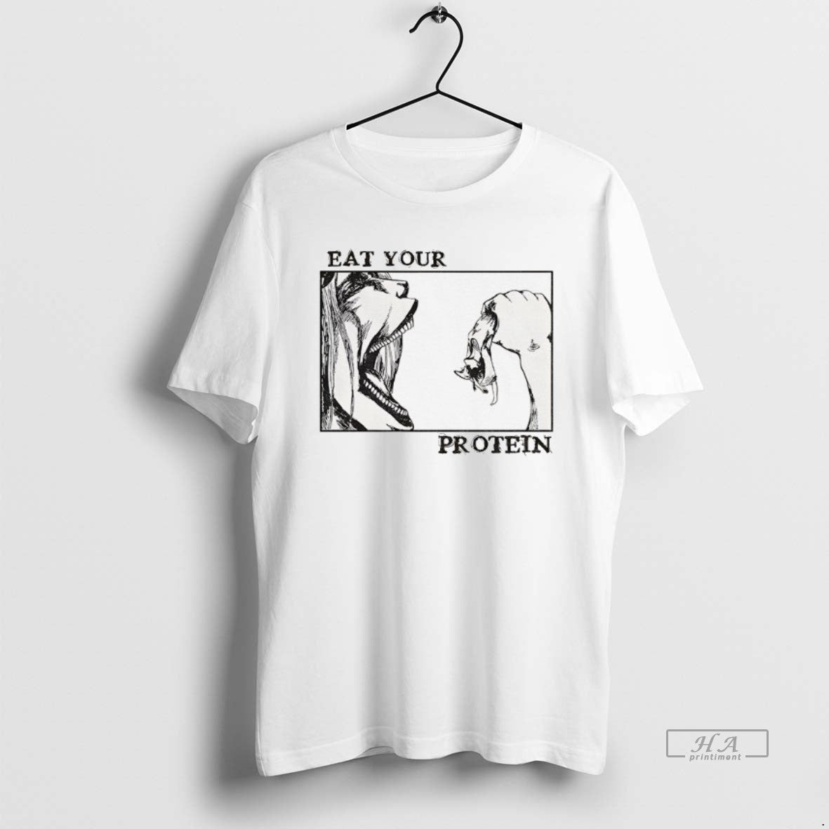Official Eat Your Protein Anime Attack On Titan Anime Gym T-Shirts, Hoodie, Sweatshirt | AU18TeeNovaLab.com