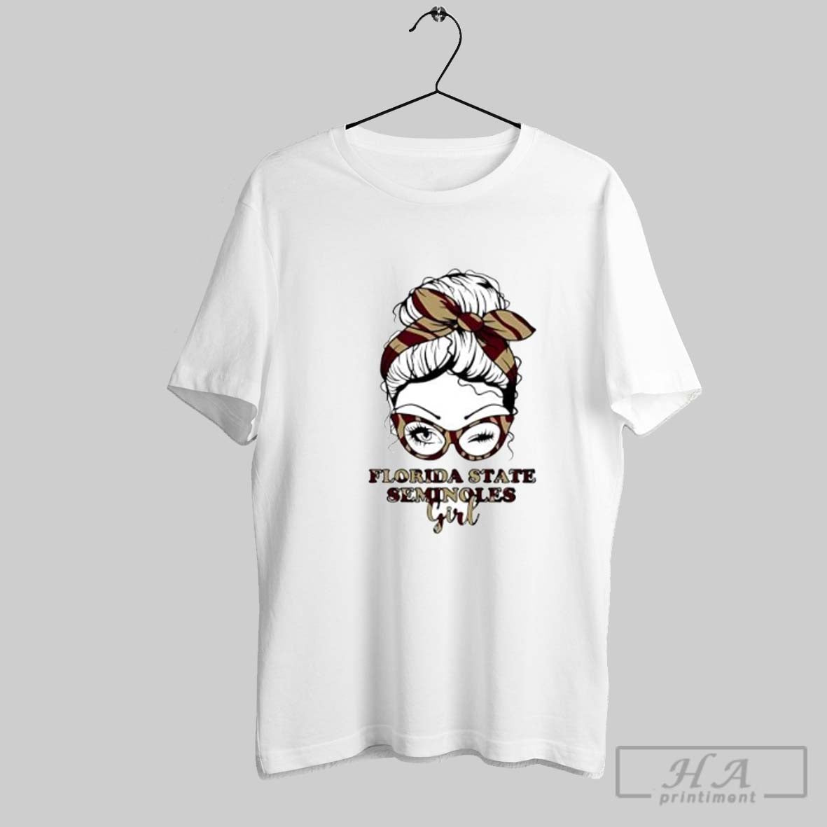 Official Florida State Seminoles Girl Messy Bun Sunglasses Fan Art