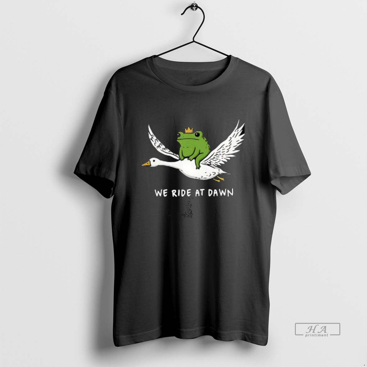 Official Frog Riding Goose We Ride At Dawn Meme T-Shirts, Hoodie, Sweatshirt | AU18TeeNovaLab.com