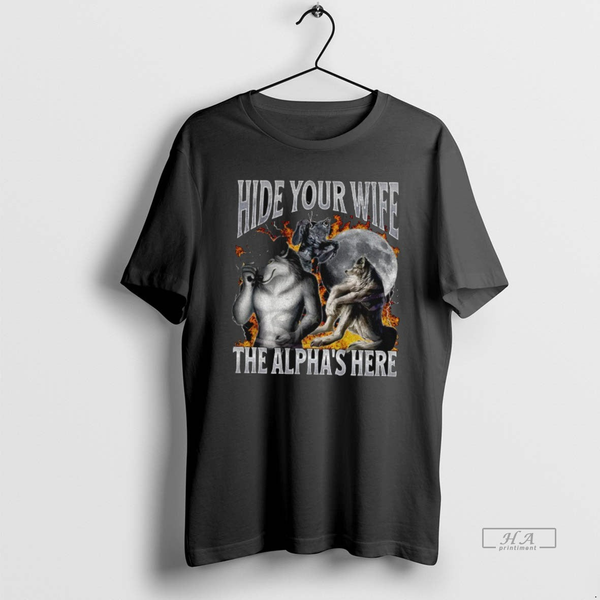 Official Funny Werewolf Hide Your Wife The Alpha Is Here T-Shirts, Hoodie, Sweatshirt | AU18TeeNovaLab.com
