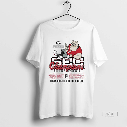 Official Georgia Bulldogs 2025 Sec Football Champions Mascot Circle