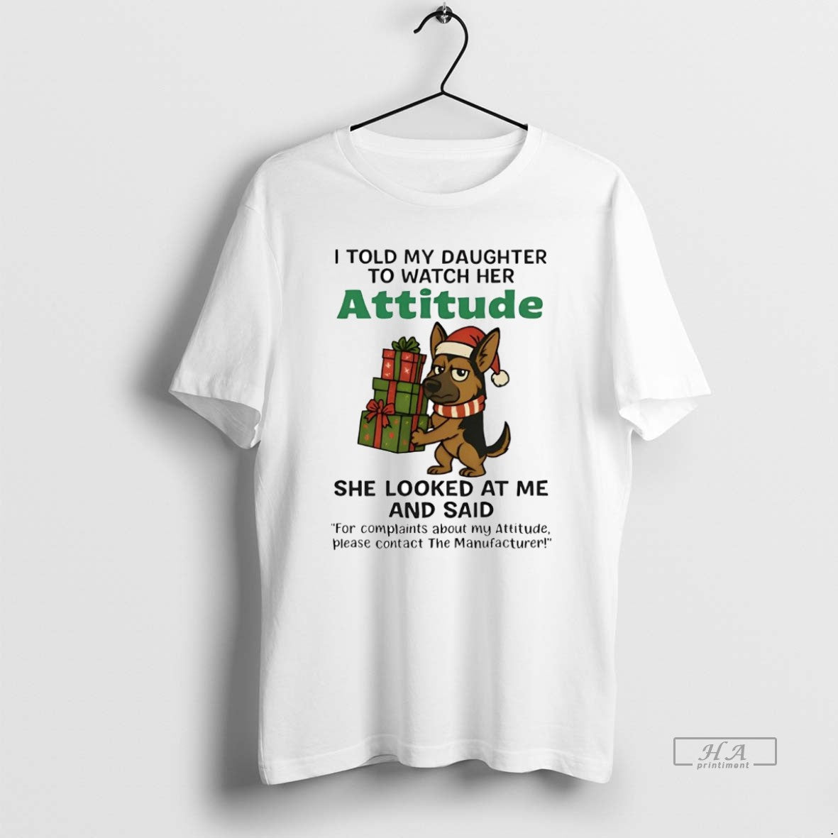 Official German Shepherd I Told My Daughter To Watch Her Attitude Christmas T-Shirts, Hoodie, Sweatshirt | AU18TeeNovaLab.com