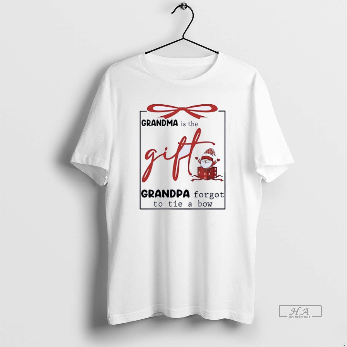Official Gnome Grandma Is The Gift Grandpa Forgot To Tie A Bow T-Shirts, Hoodie, Sweatshirt | AU18TeeNovaLab.com