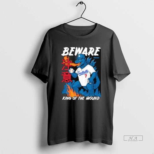 Official Godzilla Los Angeles Dodgers Beware King Of The Mound