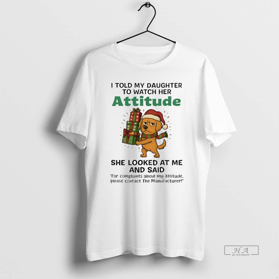 Official Golden Retriever I Told My Daughter To Watch Her Attitude Christmas T-Shirts, Hoodie, Sweatshirt