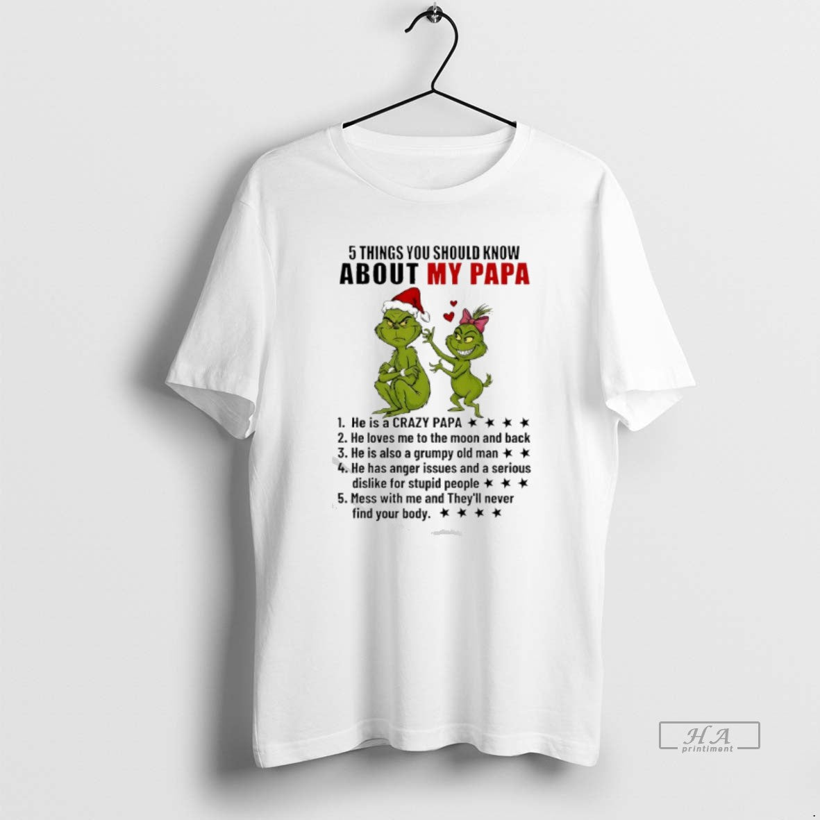 Official Grinch 5 Things You Should Know About My Papa He Is A Crazy Papa T-Shirts, Hoodie, Sweatshirt | AU18TeeNovaLab.com