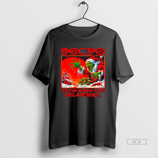 Official Grinch Necro Tis The Season To Be Melancholy T-Shirts, Hoodie, Sweatshirt | AU18TeeNovaLab.com