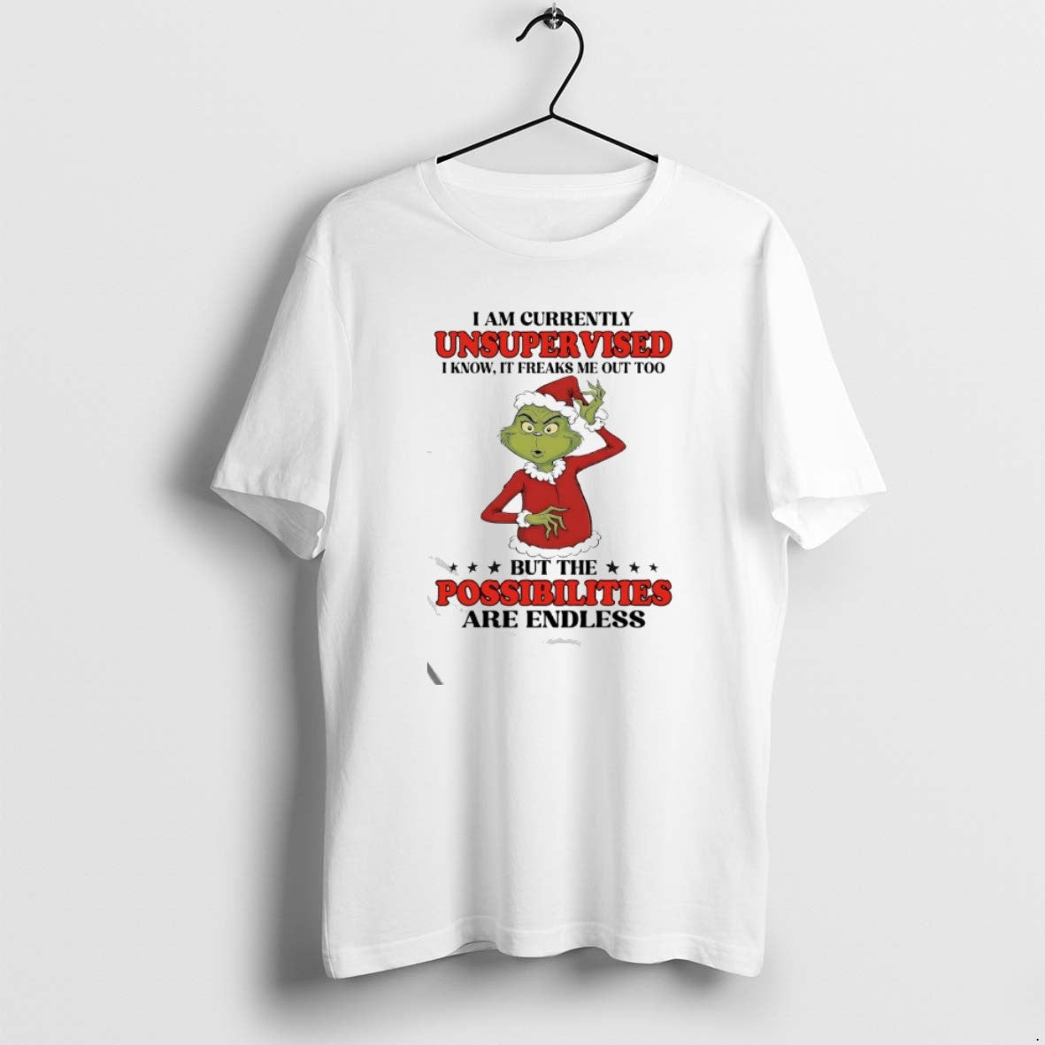 Official Grinch I Am Currently Unsupervised I Know It Freaks Me Out Too But The T-Shirts, Hoodie, Sweatshirt