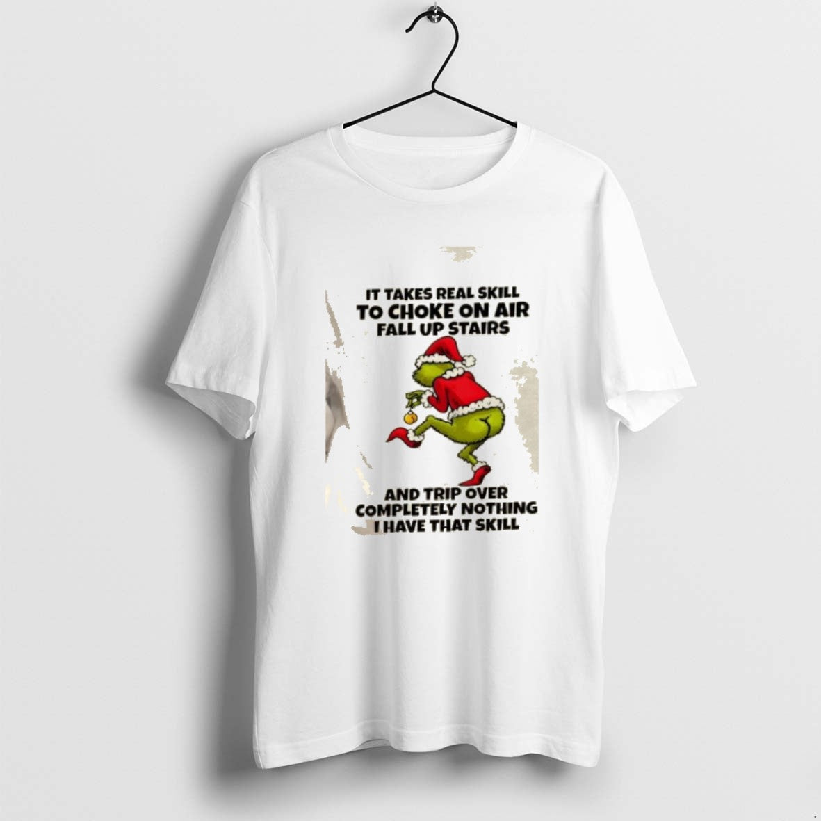 Official Grinch It Takes Real Skill To Choke On Air Fall Up Stairs And Trip T-Shirts, Hoodie, Sweatshirt | AU18TeeNovaLab.com
