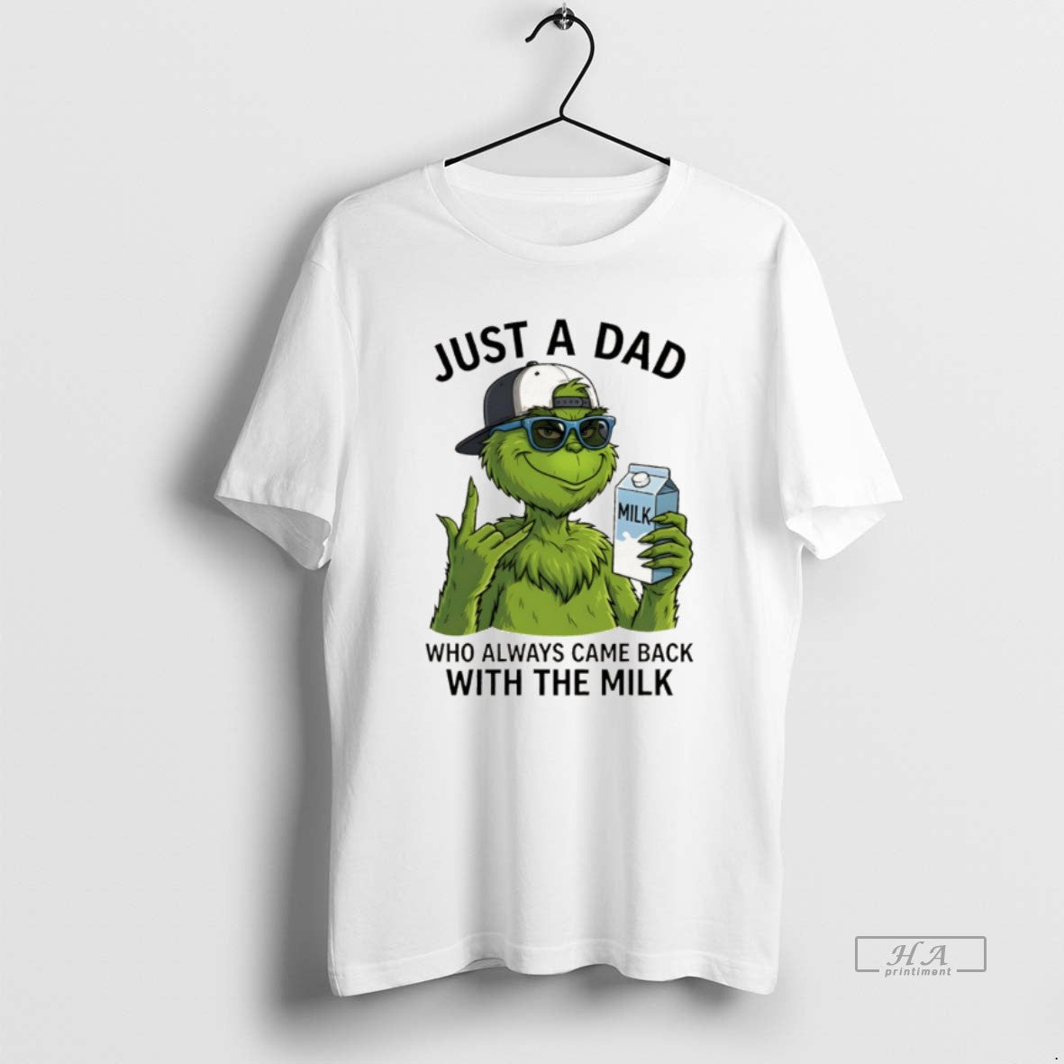 Official Grinch Just A Dad Who Always Came Back With The Milk T-Shirts, Hoodie, Sweatshirt | AU18TeeNovaLab.com