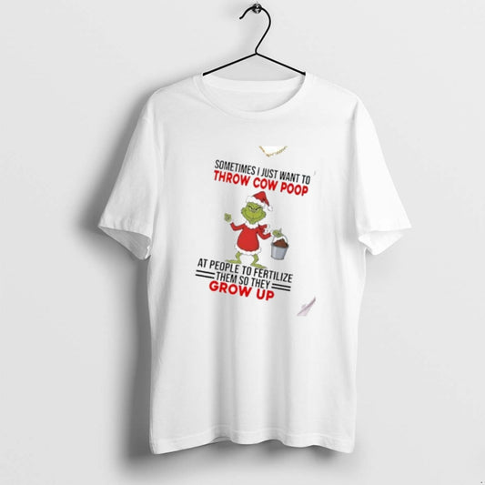 Official Grinch Sometimes I Just Want To Throw Cow Poop At People Christmas