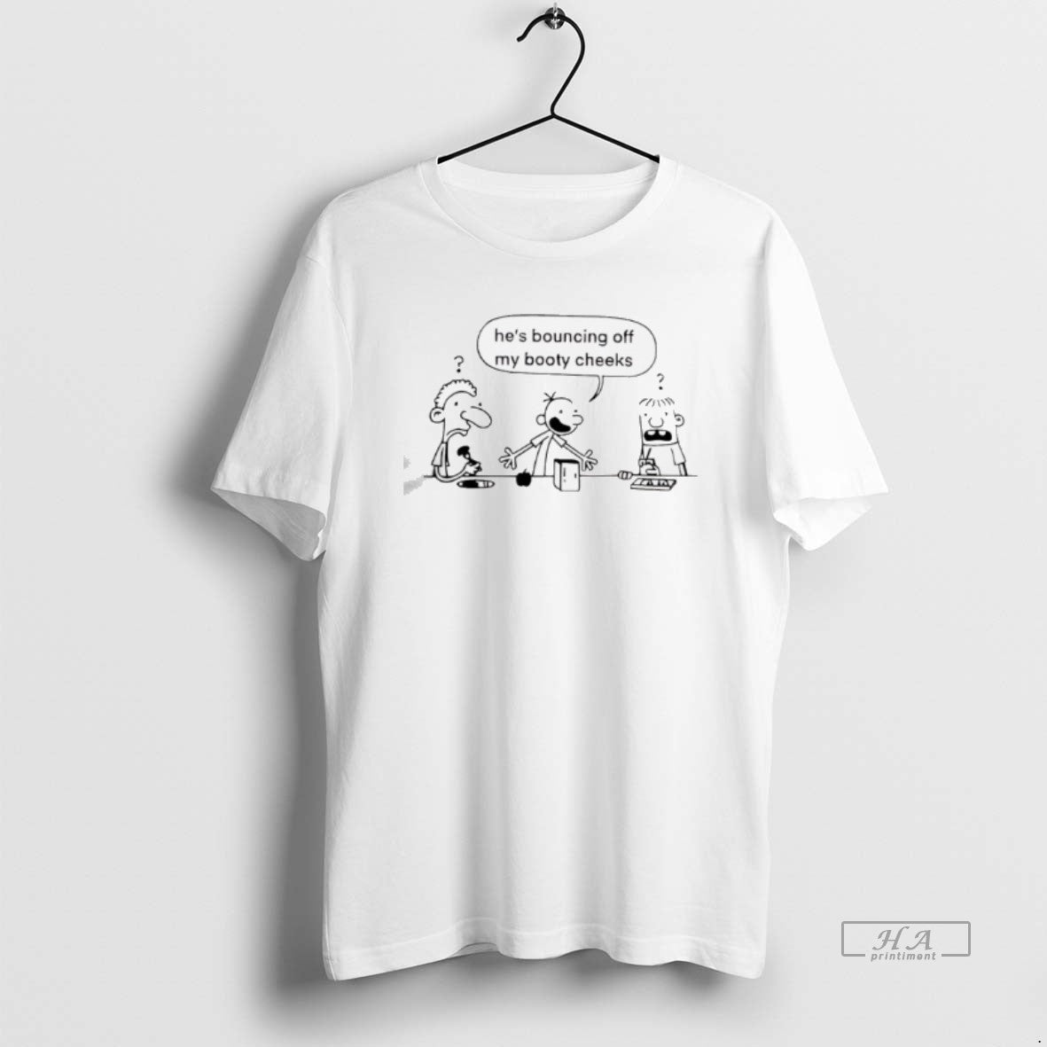 Official Hes Bouncing Off My Booty Cheeks Diary Of A Wimpy Kid T-Shirts, Hoodie, Sweatshirt | AU18TeeNovaLab.com