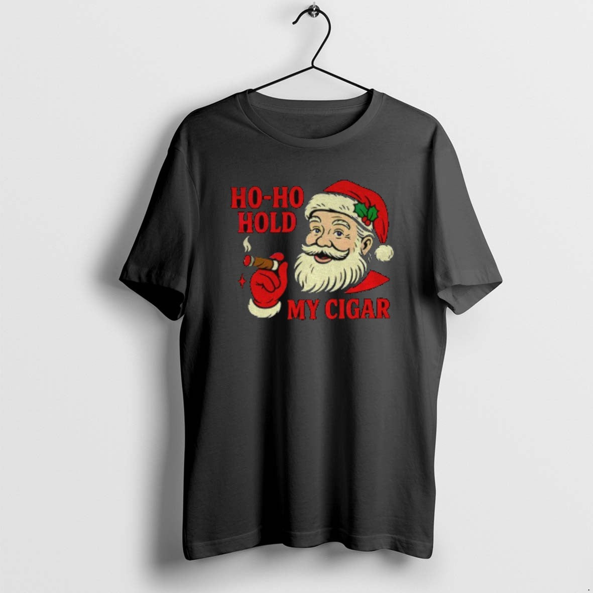 Official Ho Ho Hold My Cigar Vintage Santa Christmas Cigar T-Shirts, Hoodie, Sweatshirt | AU18TeeNovaLab.com