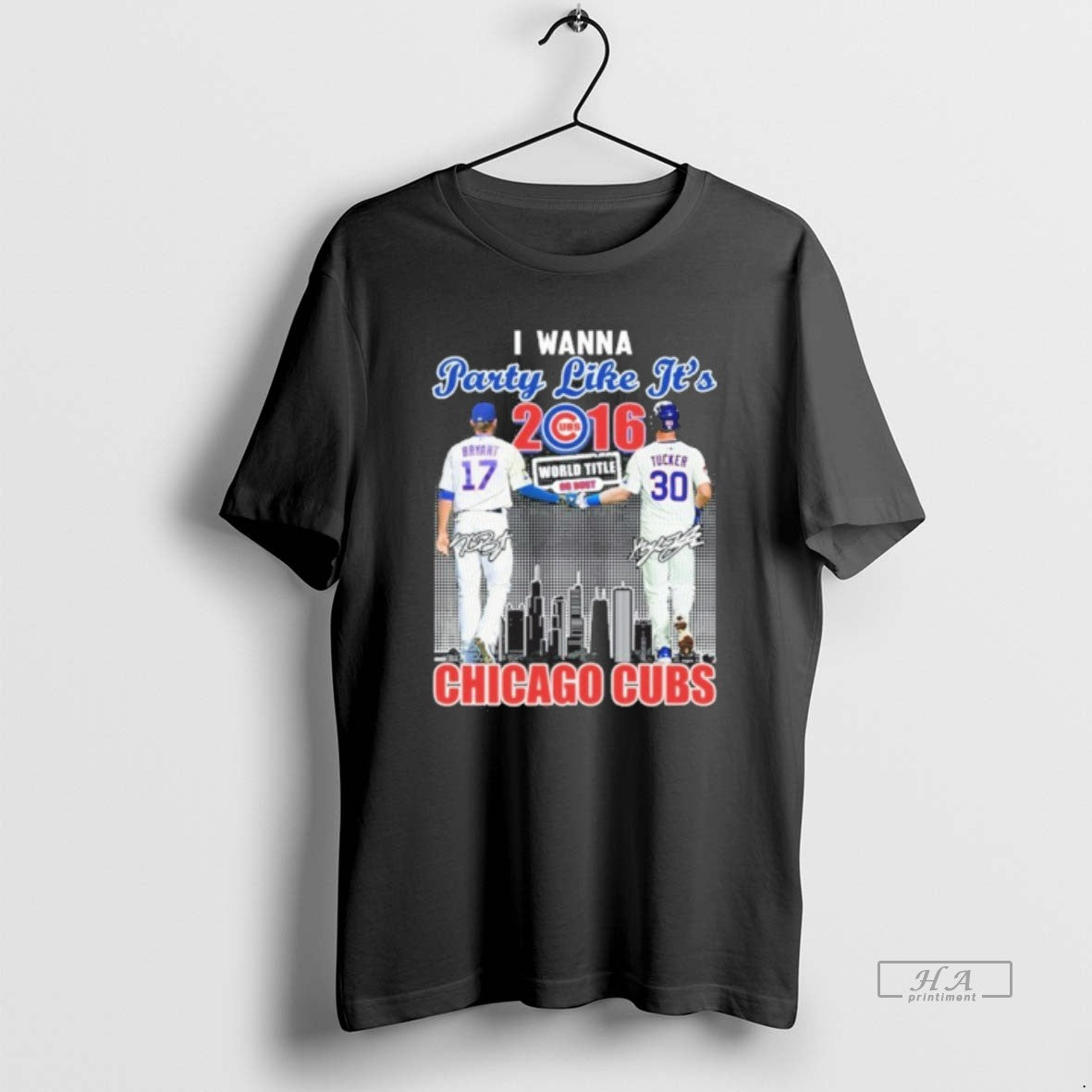 Official I Wanna Party Like Its 2016 World Title Player Signature City Chicago Cubs