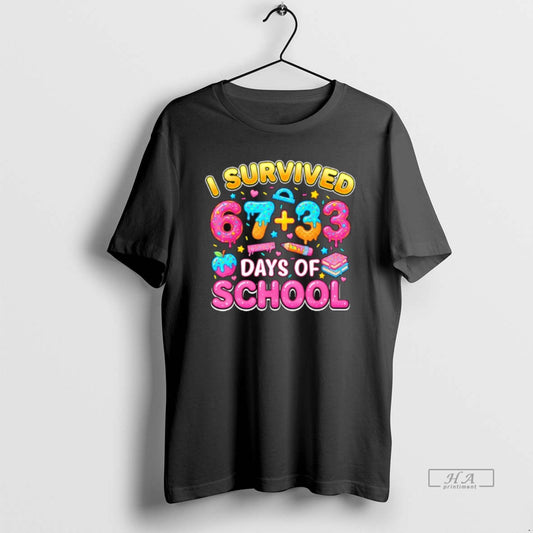 Official I Survived 67 33 Days Of School 100 Days Teachers Kids Boys T-Shirts, Hoodie, Sweatshirt | AU18TeeNovaLab.com