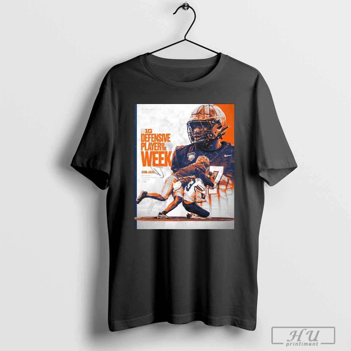 Illinois Fighting Illini Gabe Jacas Big Ten Defensive Player Of The Week Signature Poster