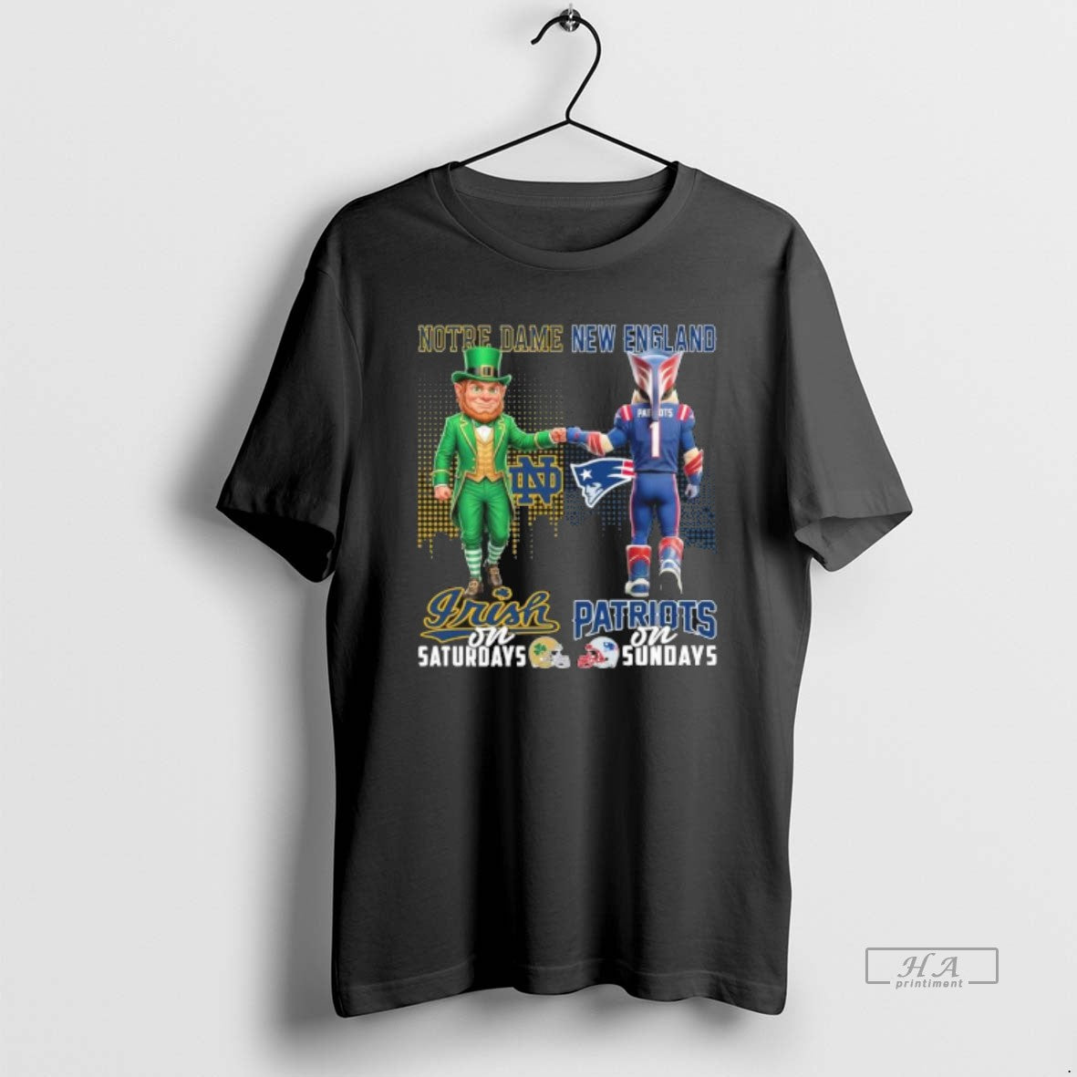 Official Irish Vs Patriots Mascot On Saturdays And On Sundays T-Shirts, Hoodie, Sweatshirt | AU18TeeNovaLab.com