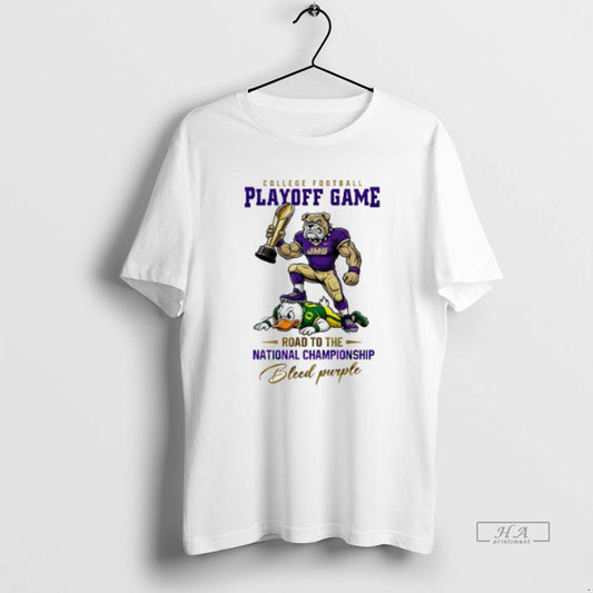 Official James Madison Dukes 2025 26 Cfp Road To The National Championship Bleed Purple Mascot T-Shirts, Hoodie, Sweatshirt