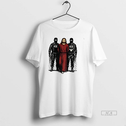 Official Jesus Arrested By Ice Anti Ice Political Christian Protest T-Shirts, Hoodie, Sweatshirt | AU18TeeNovaLab.com