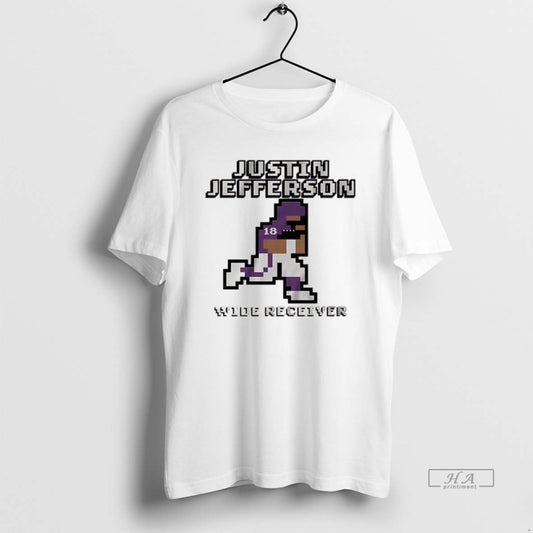 Official Justin Jefferson Minnesota Vikings Football Retro Baller 8 Bit