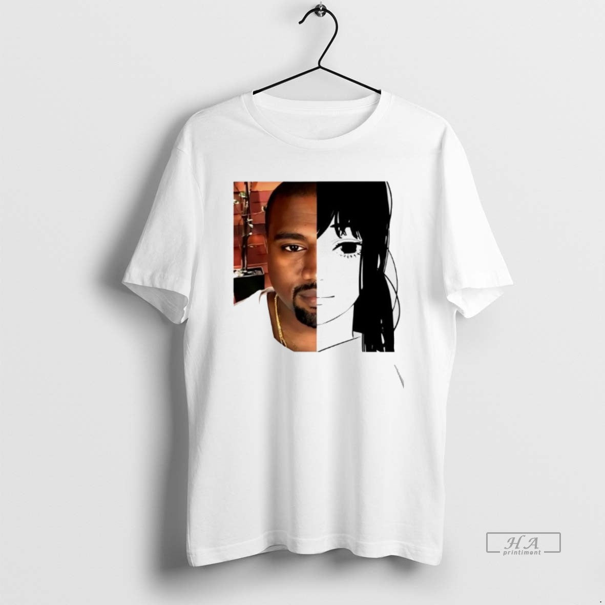 Official Kanye Ye And Asa Mitaka Half Face T-Shirts, Hoodie, Sweatshirt | AU18TeeNovaLab.com