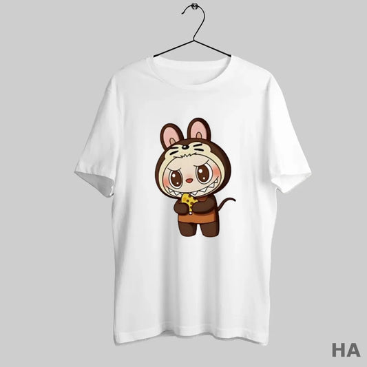 Official Labubu Wearing Rat Mouse Costume Holding Cheese Slice