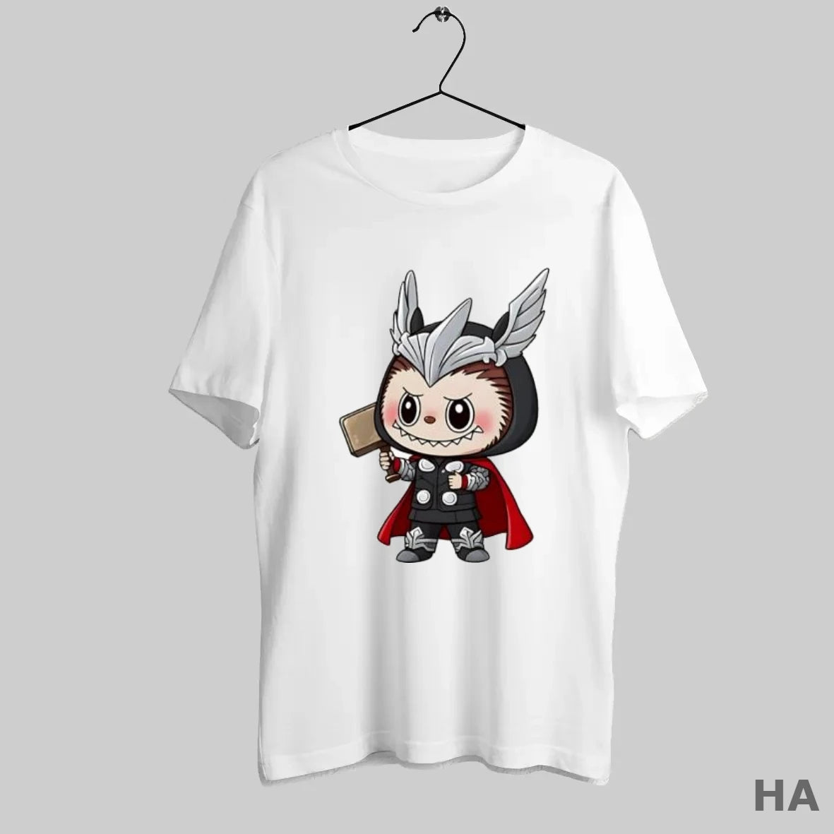 Official Labubu Wearing Thor God Of Thunder Costume Holding Hammer