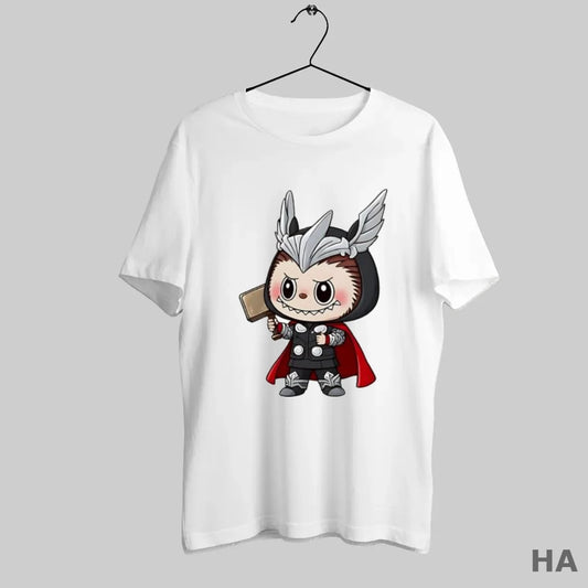 Official Labubu Wearing Thor God Of Thunder Costume Holding Hammer